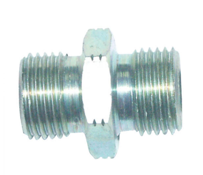 Doppelnippel 1/2" - 1/4" BSP mit 0,6 mm mit Drosselung