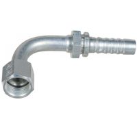 RVS 1/4" DN perskoppeling haaks 90º 7/16" 20h UNF