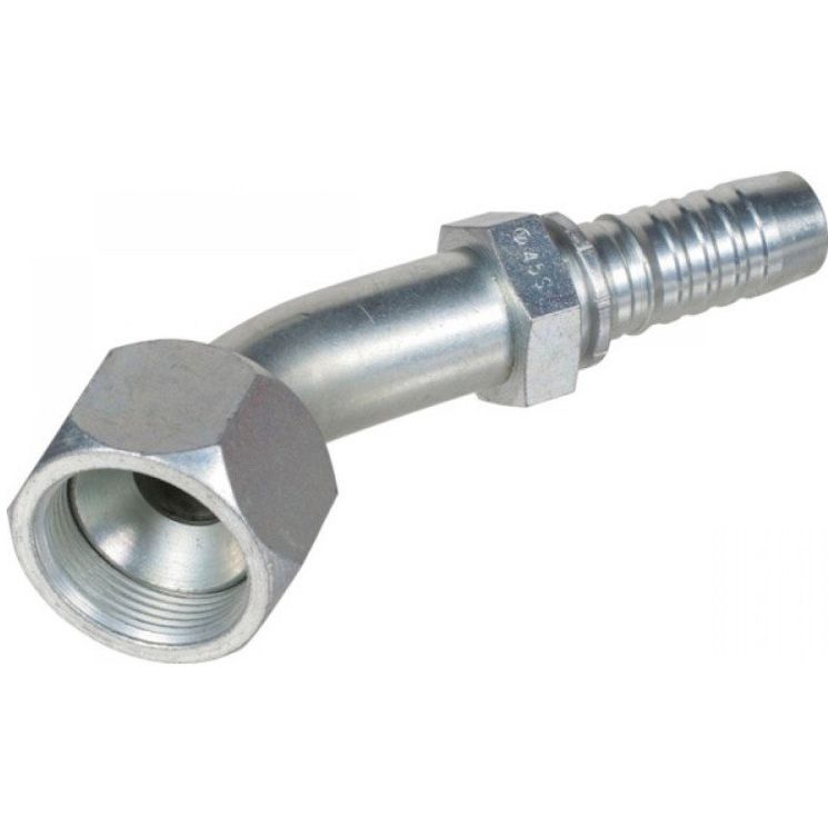 RVS 1/2" DN perskoppeling 45° 1/2" BSP binnendraad