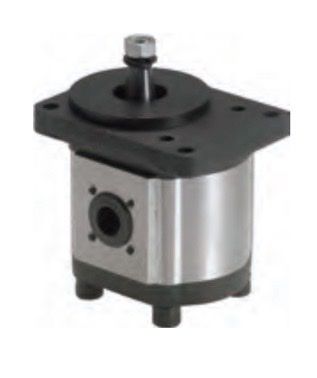 28 cc Zahnradpumpe links mit 1:5 Kegelwelle, Zentrierring 80 mm