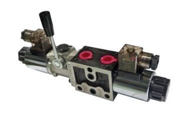 Stapelbares Steuerventil elektrisch-manuell 3/8" 220VDC 40l/min ABT angeschlossen P geschlossen
