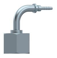 Minimess koppeling 1/4" BSP 90° female manometeraansluiting