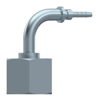 Minimess koppeling 1/4" BSP 90° female manometeraansluiting