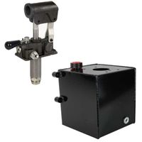 Set aus Edelstahl-Handpumpe 12 cc doppeltwirkend mit Senkventil und 5-Liter-Tank