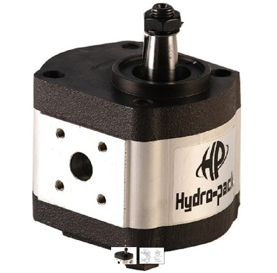 12 cc Zahnradpumpe links mit 1:5 Kegelwelle, Zentrierring 50 mm, Typ N