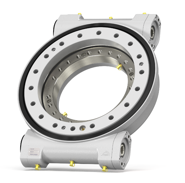 Hydraulischer Drehkranz mit zwei Schneckengetrieben 1:86 Außendurchmesser 480mm